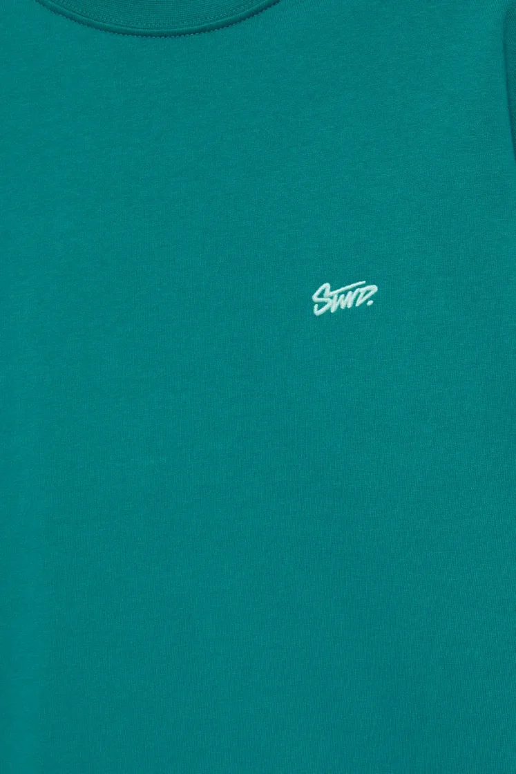 Pull&Bear Boxy STWD Logo Tee — Teal