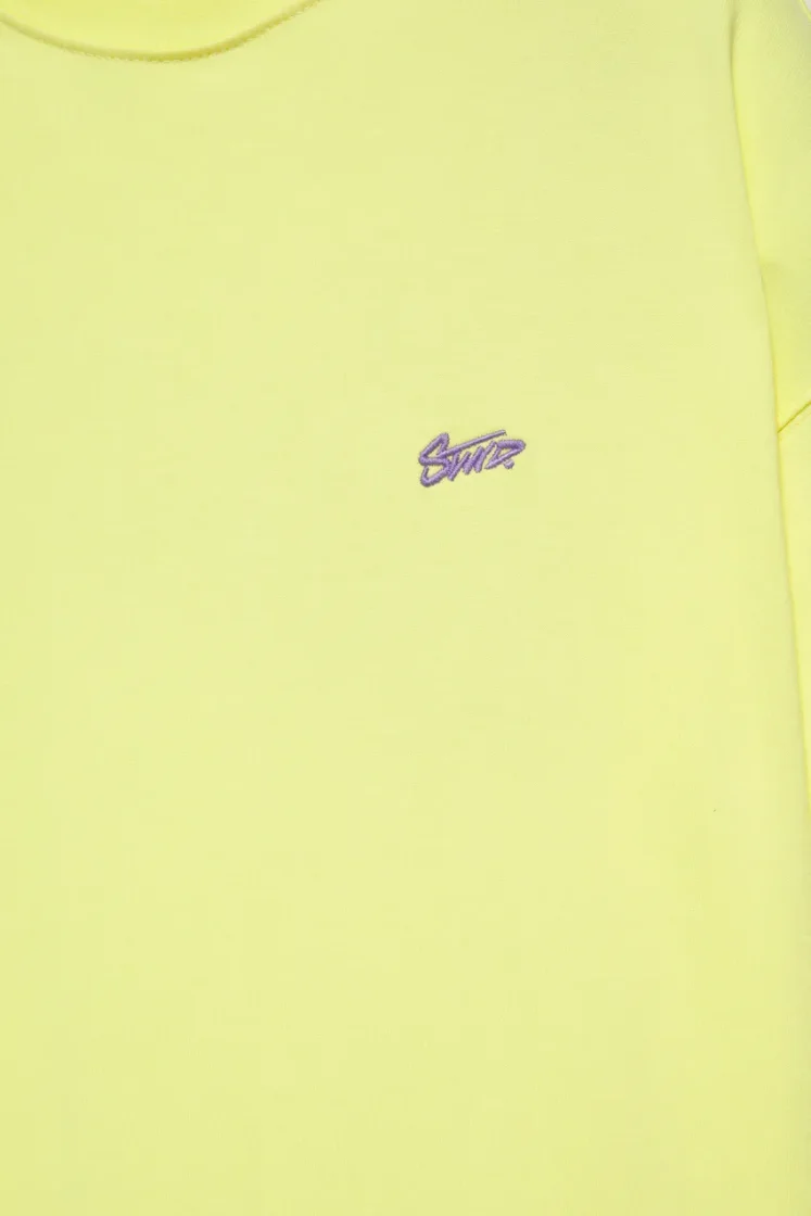 Pull&Bear Boxy STWD Logo Tee — Yellow