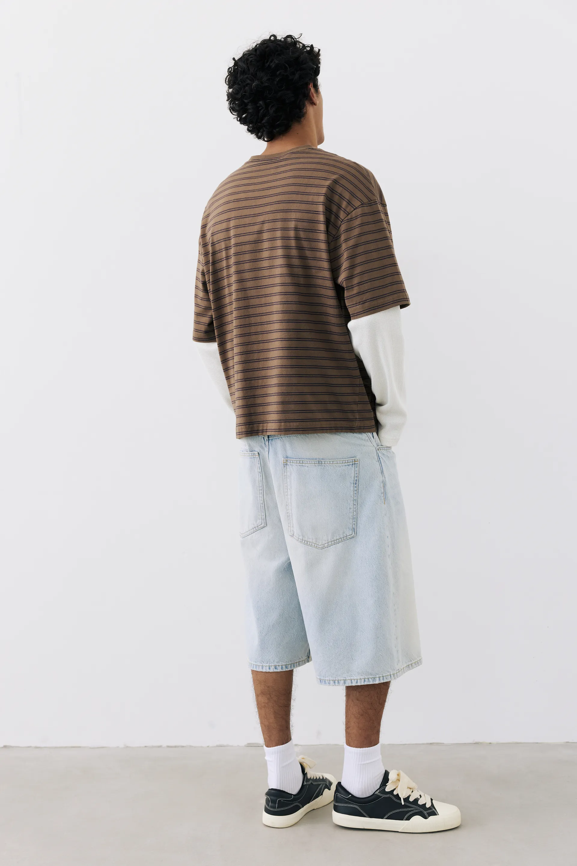 Pull&Bear Waffle Double Long Sleeve Tee — Rayures