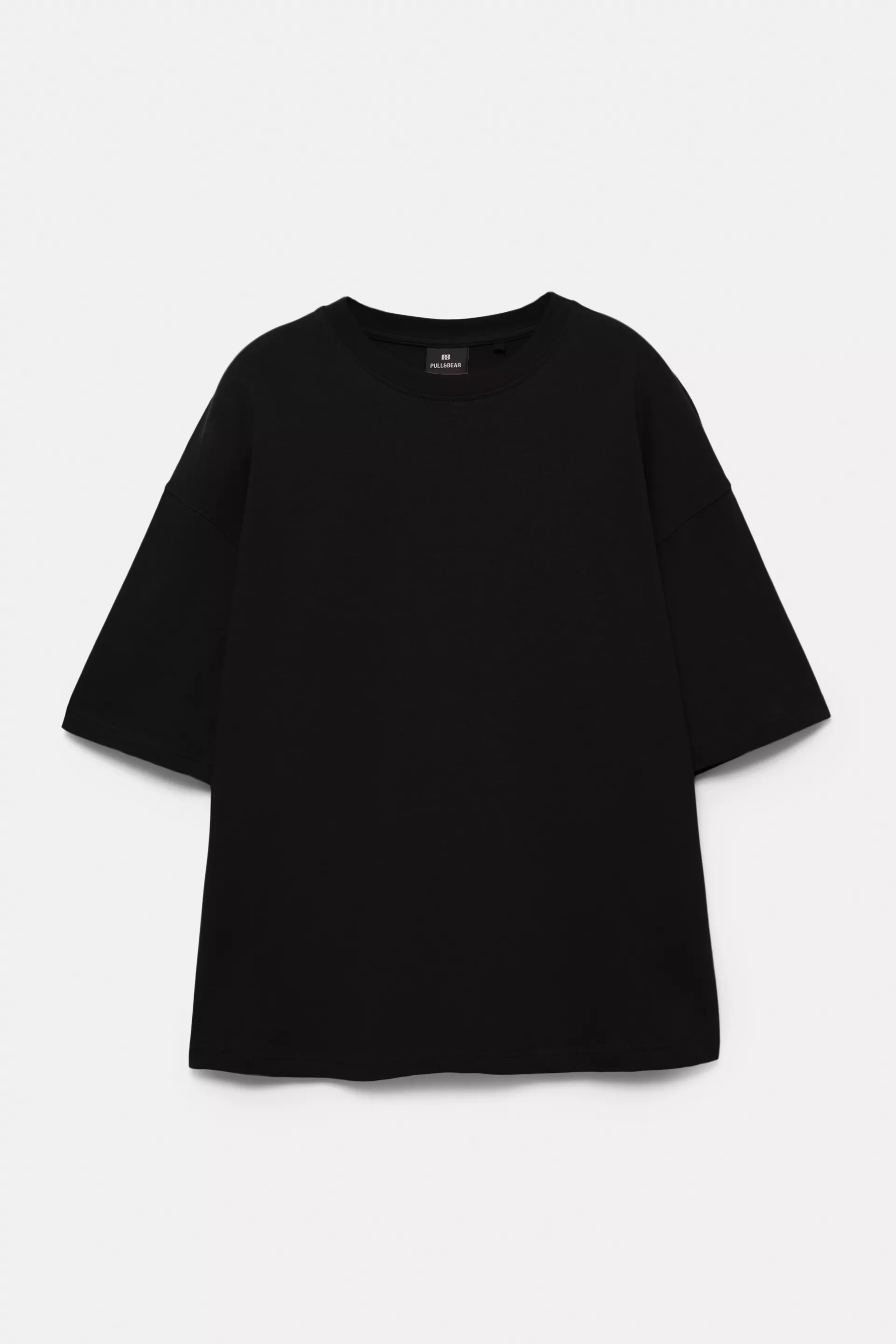 Pull&Bear Loose Fit Cotton Tee — Noir
