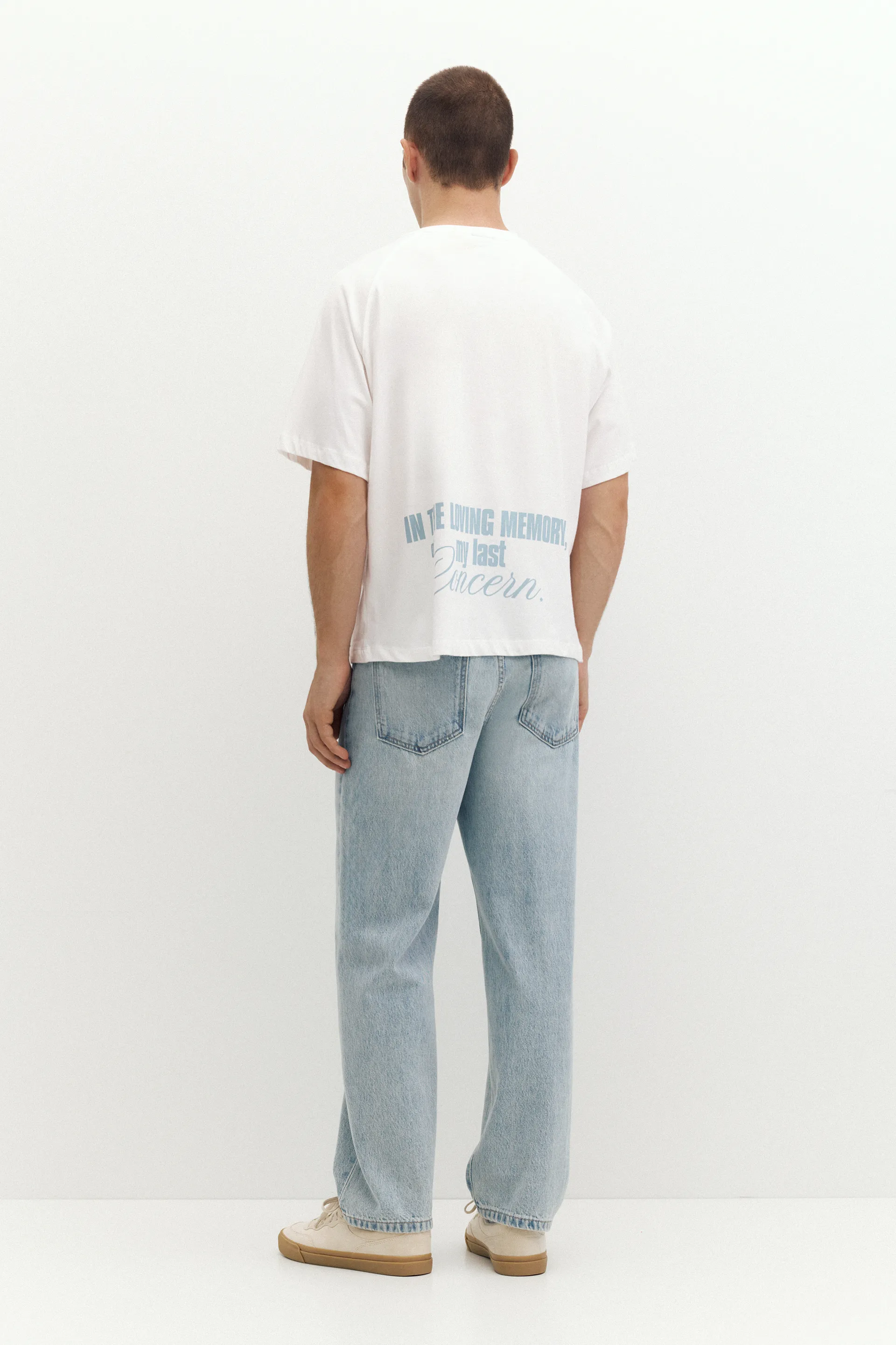 Pull&Bear T-shirt motif étoiles STWD — Blanc cassé