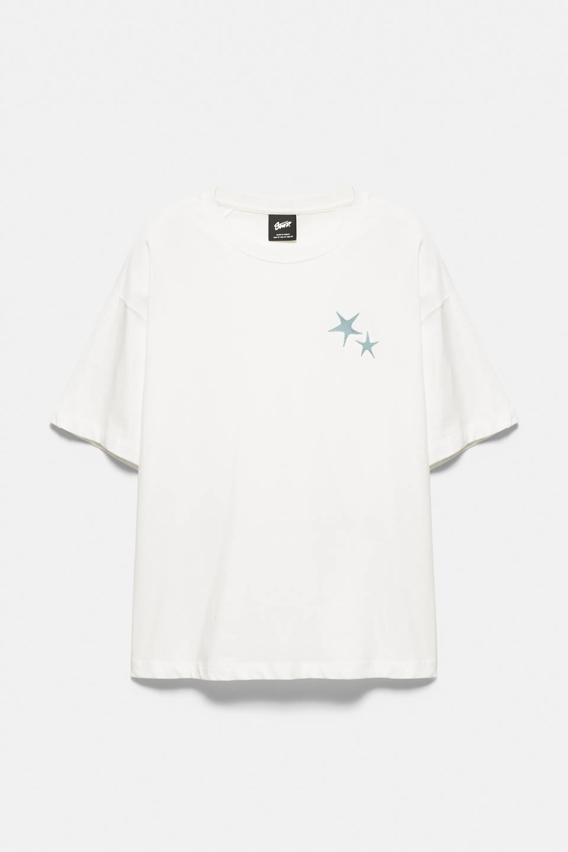 Pull&Bear T-shirt motif étoiles STWD — Blanc cassé