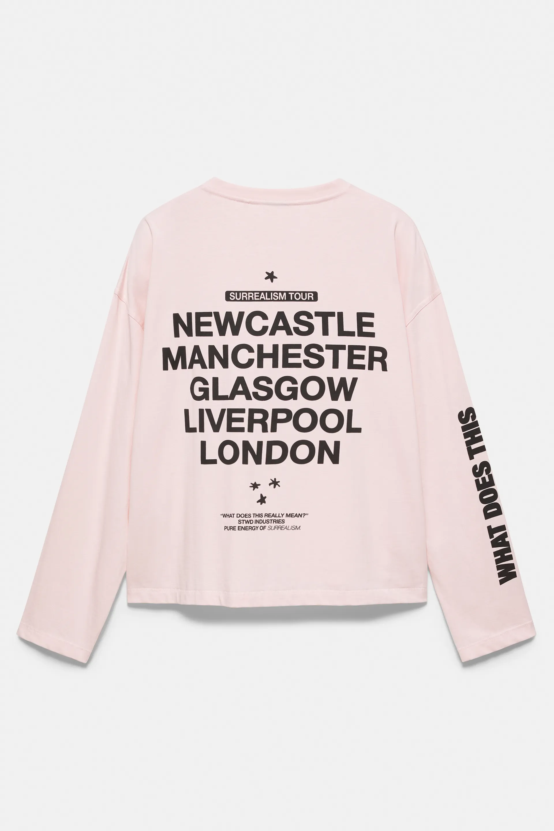 Pull&Bear STWD Boxy Long-Sleeve Tee — Rose pastel