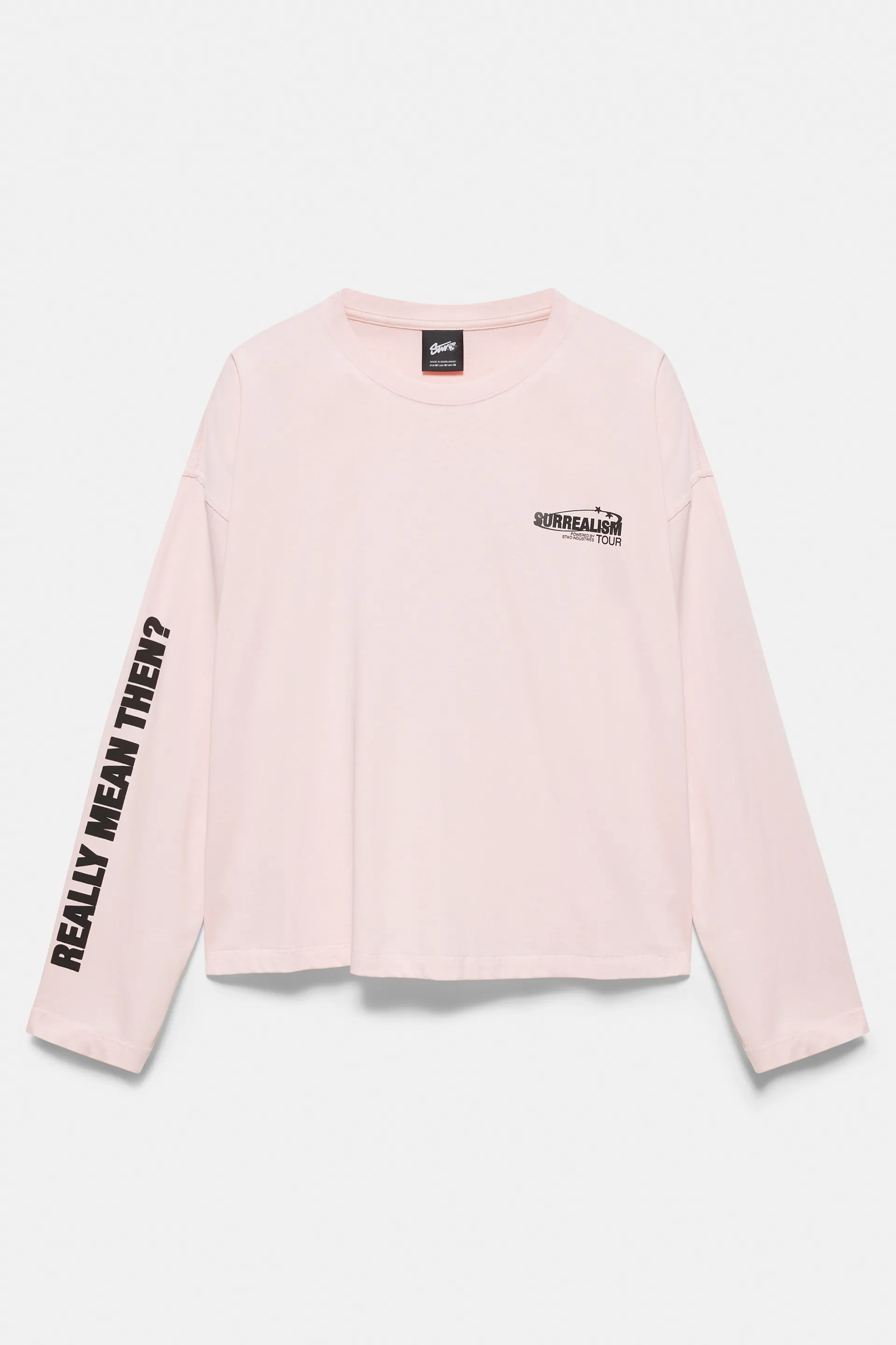 Pull&Bear STWD Boxy Long-Sleeve Tee — Rose pastel