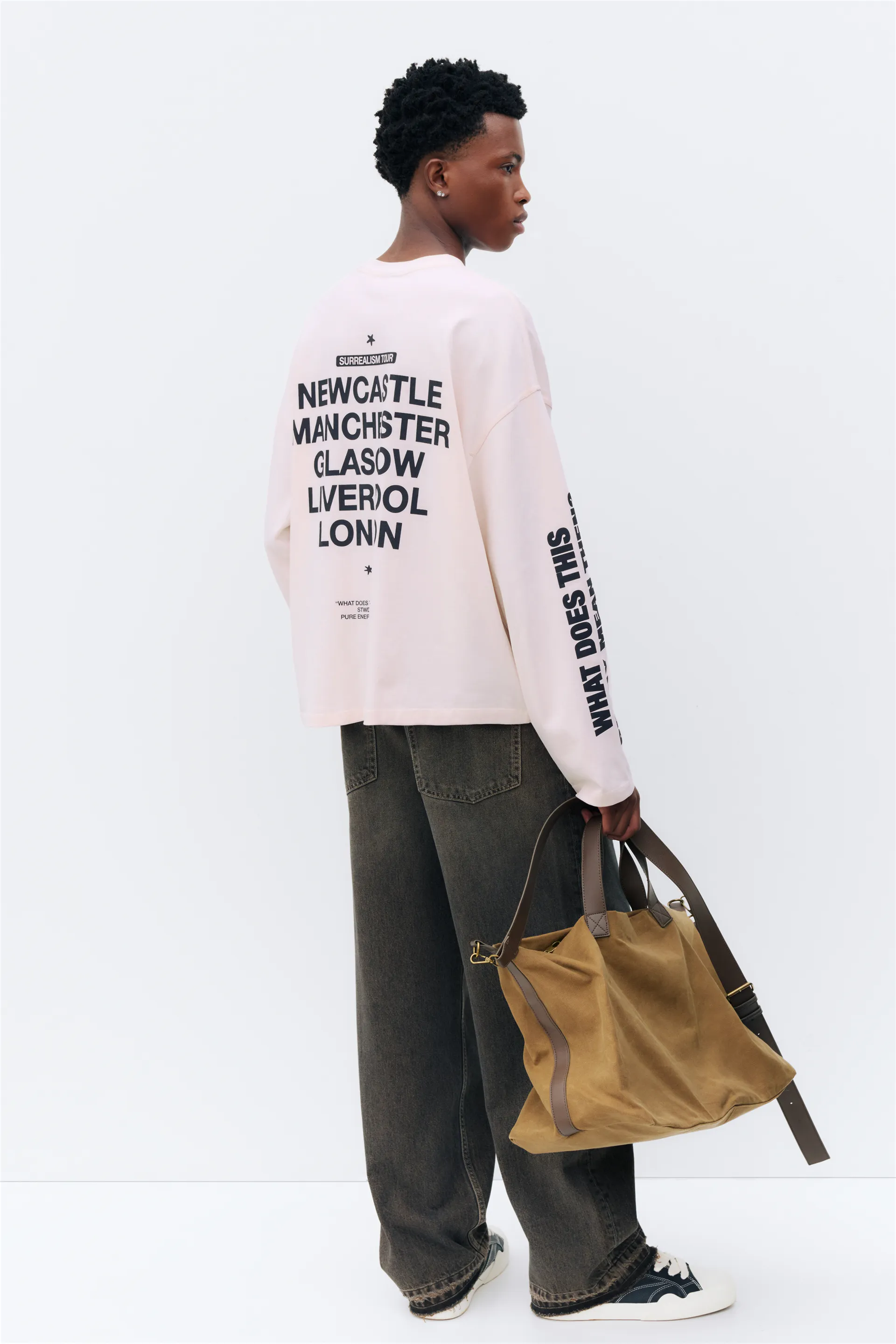 Pull&Bear STWD Boxy Long-Sleeve Tee — Rose pastel