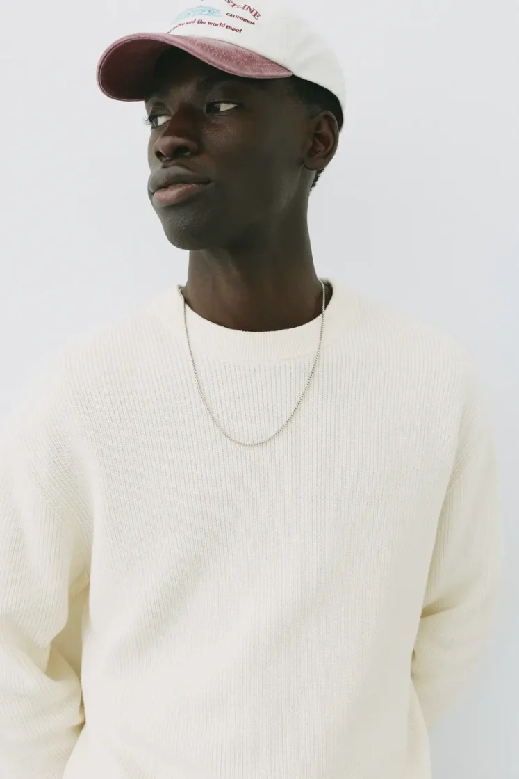 Pull&Bear Essential Cotton Crewneck Sweate — Ivory