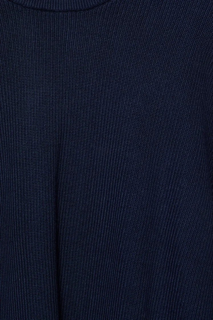 Pull&Bear Essential Cotton Crewneck Sweate — Navy