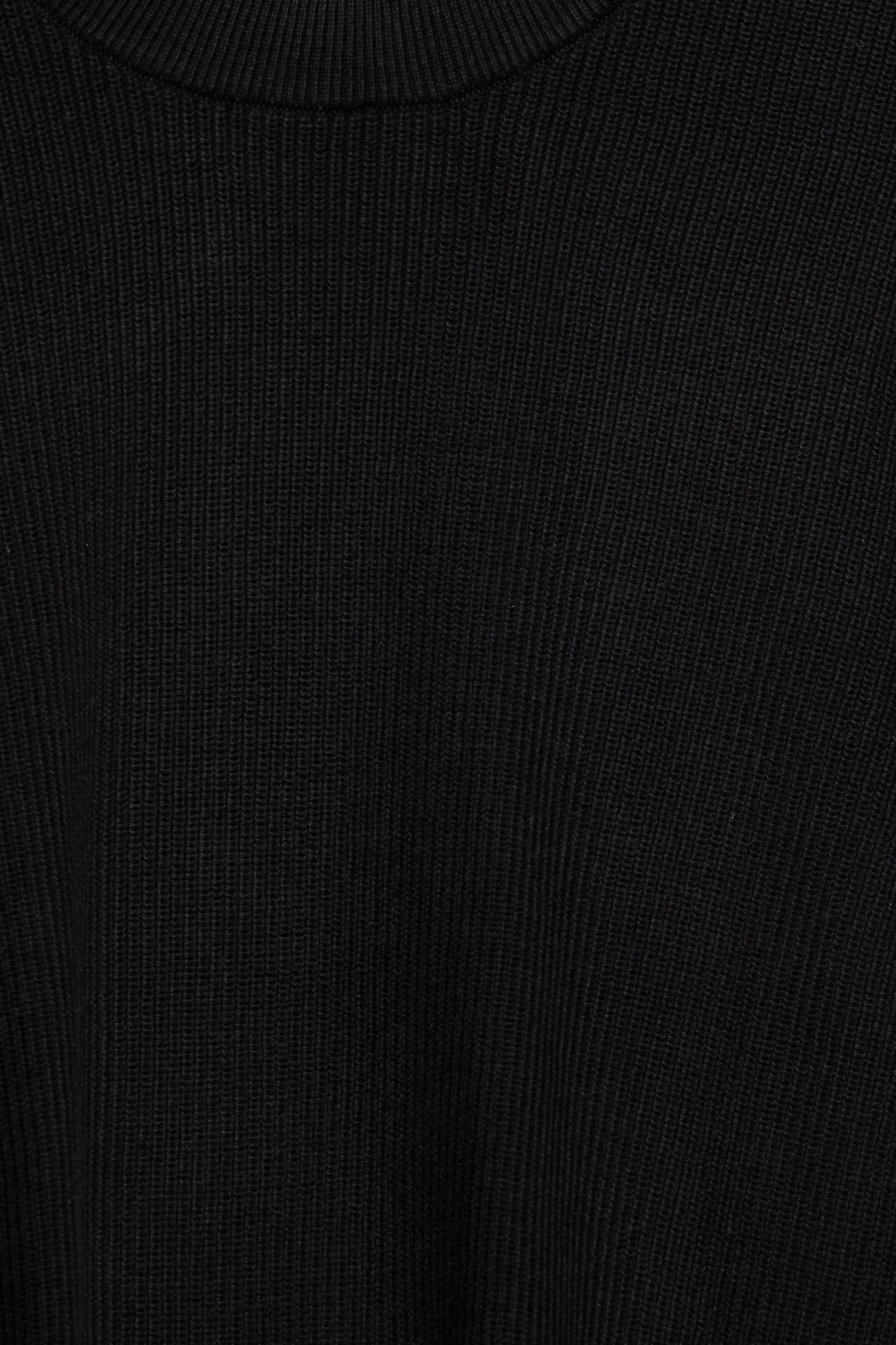 Pull&Bear Essential Cotton Crewneck Sweate — Noir