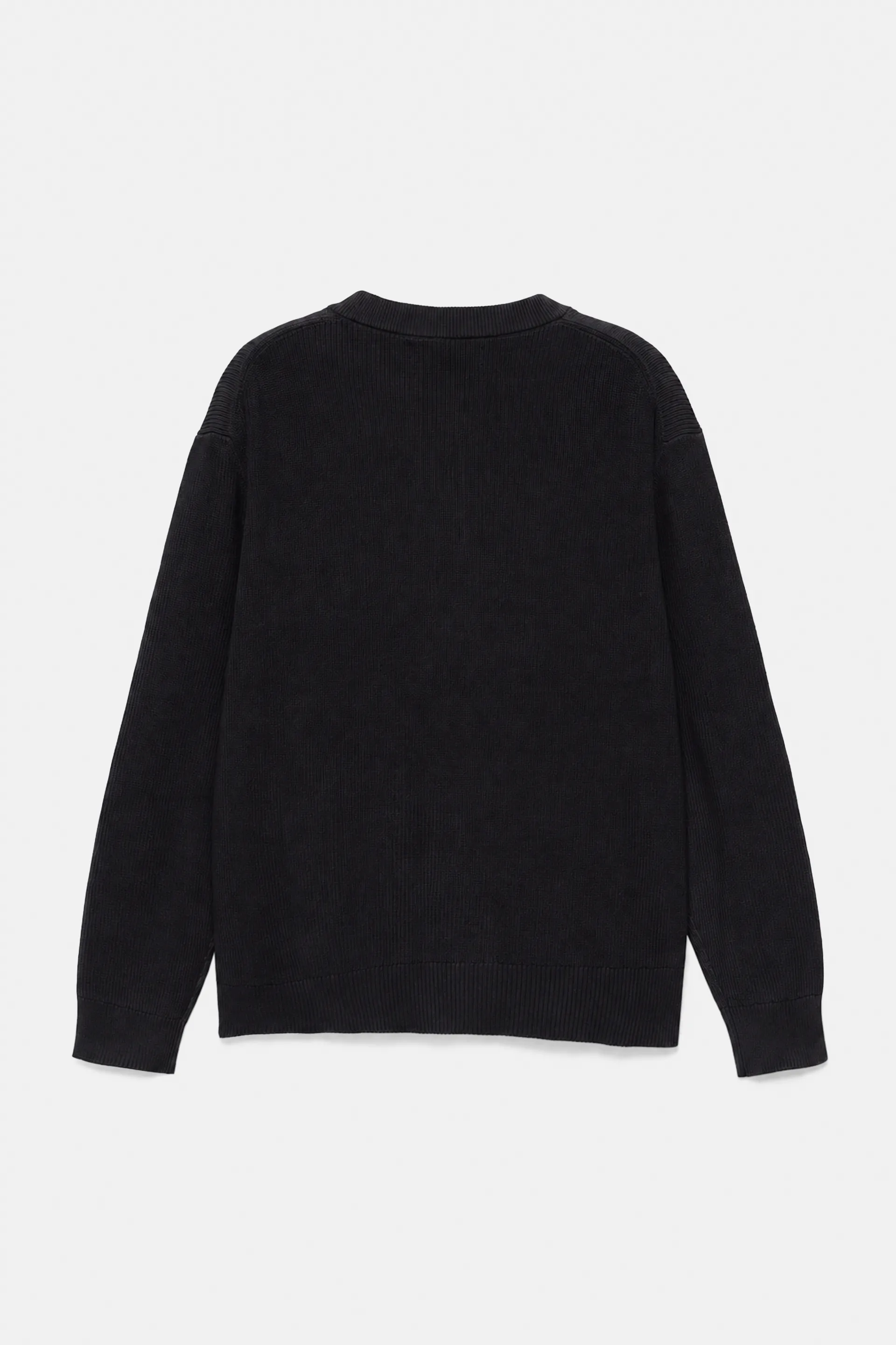 Pull&Bear Essential Cotton Crewneck Sweate — Noir