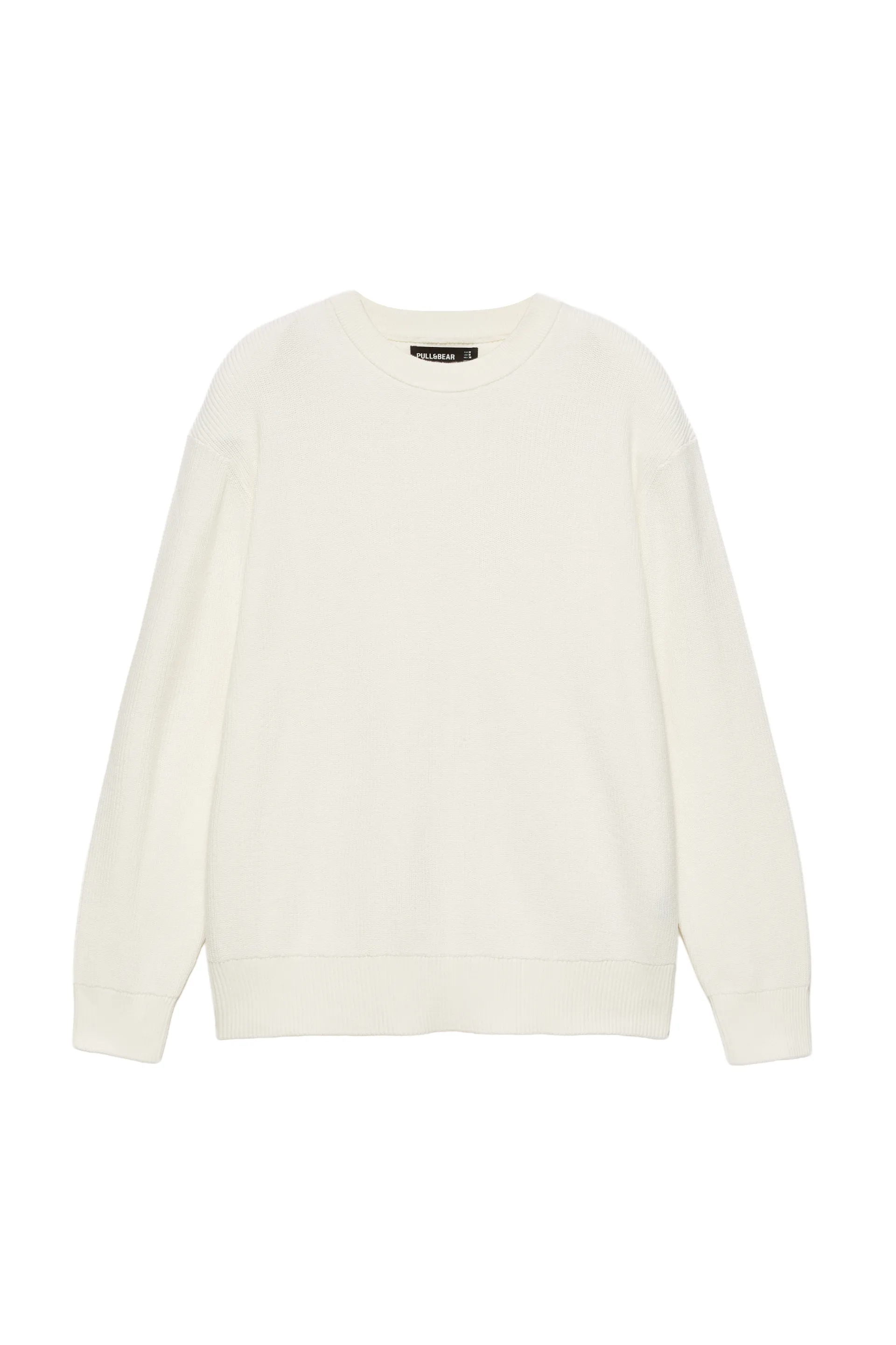 Pull&Bear Essential Cotton Crewneck Sweate — Ivory