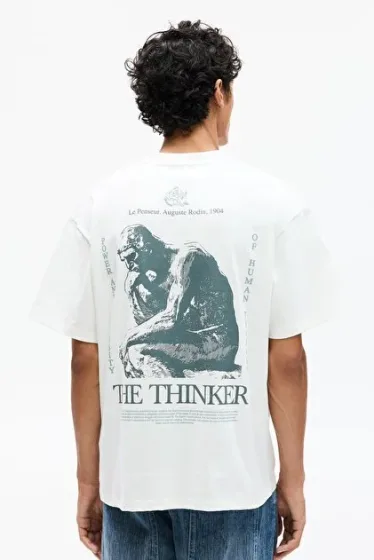 T-shirt Rodin Le Penseur Blanc