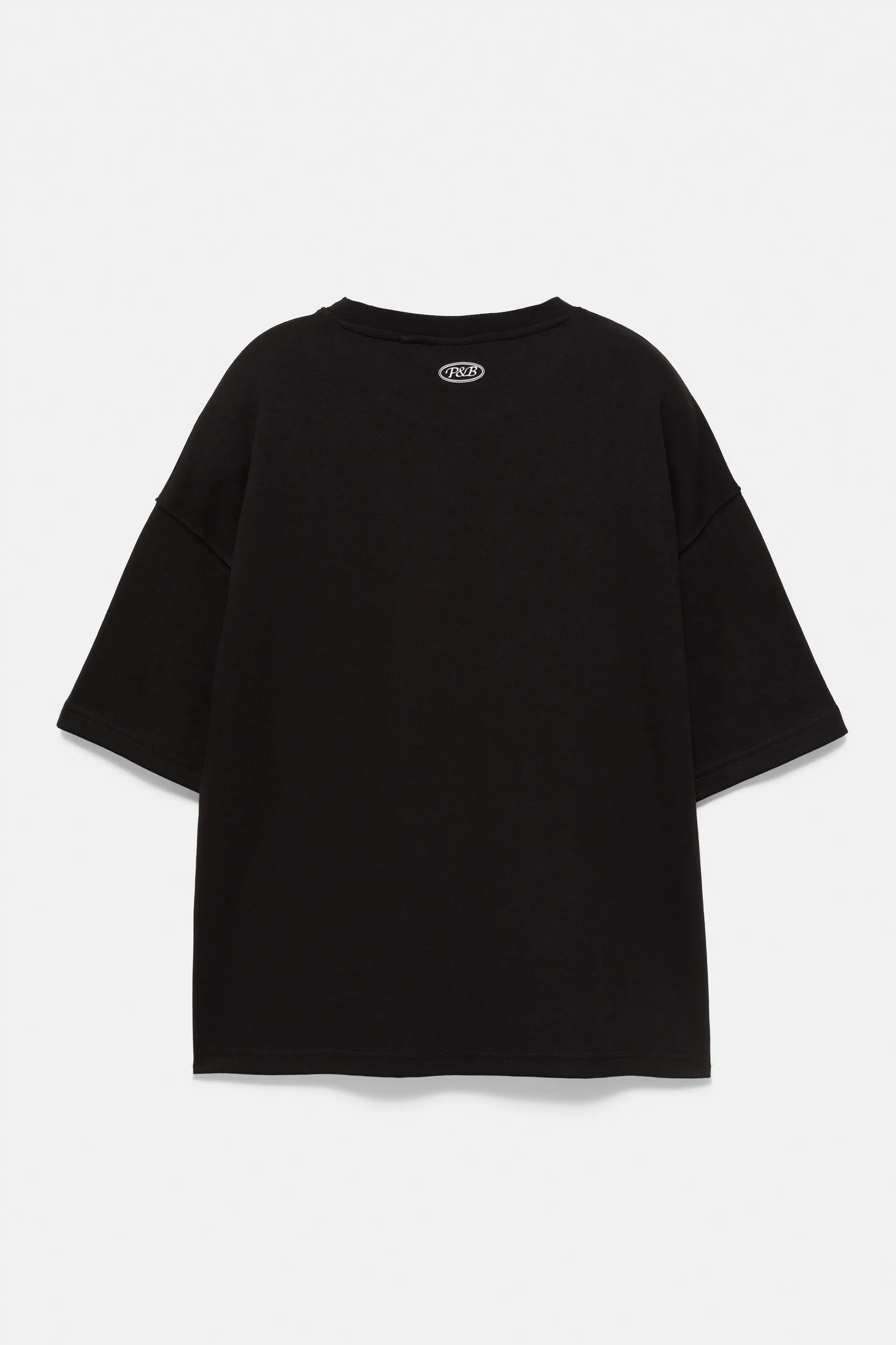 Pull&Bear Photo Print Short-Sleeve Sweat — Noir