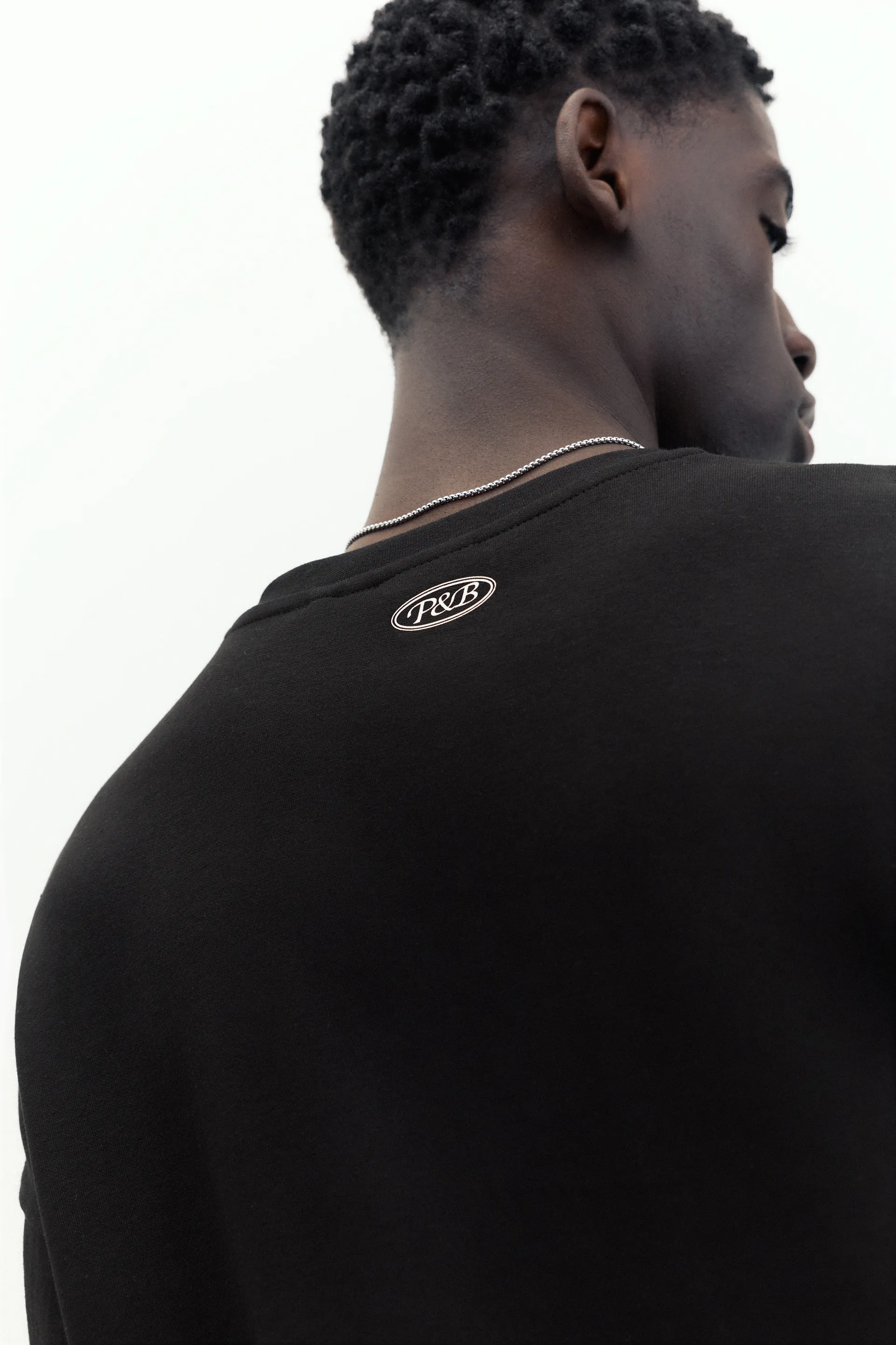 Pull&Bear Photo Print Short-Sleeve Sweat — Noir