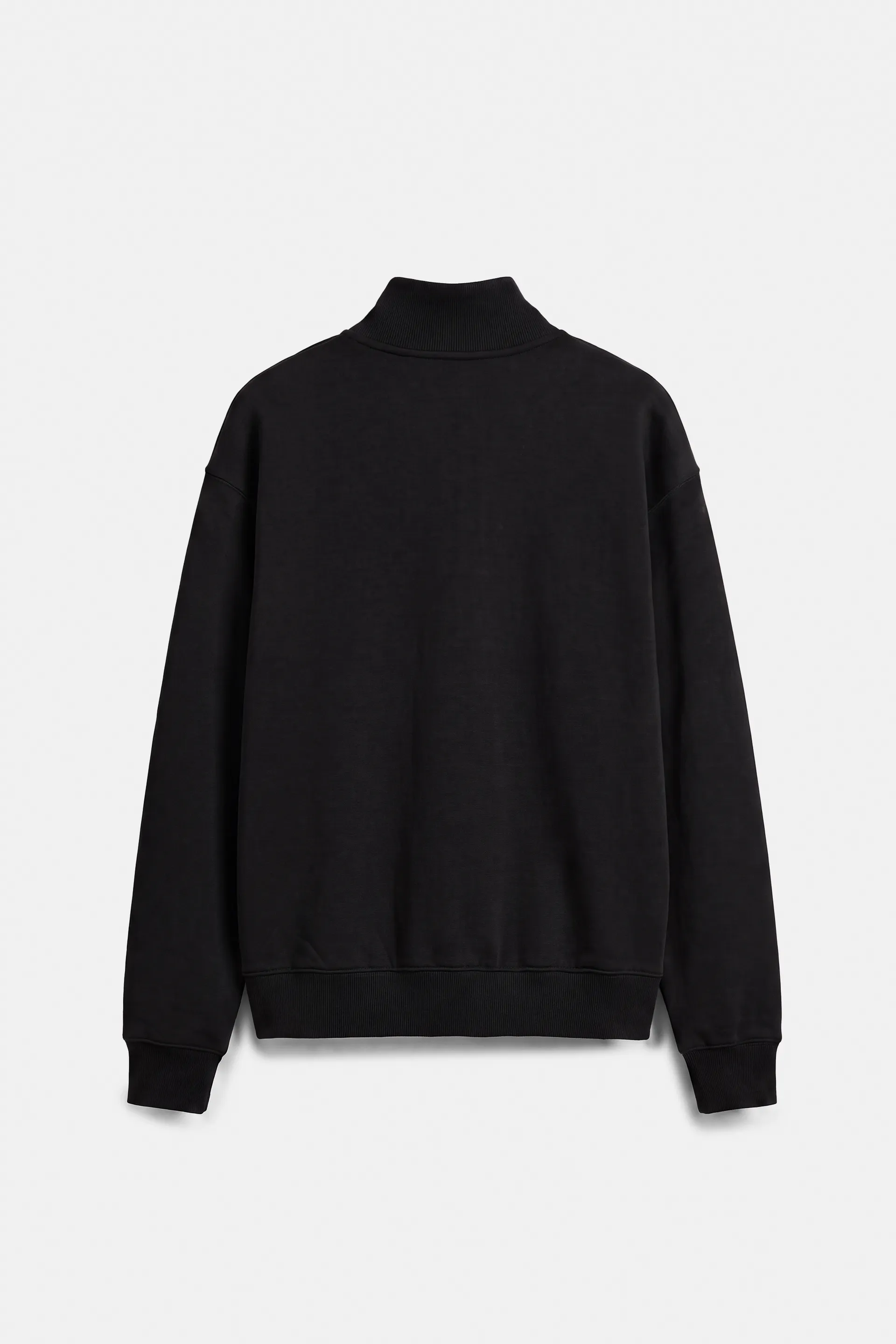 Pull&Bear Zip-Neck Long Sleeve Sweat — Noir