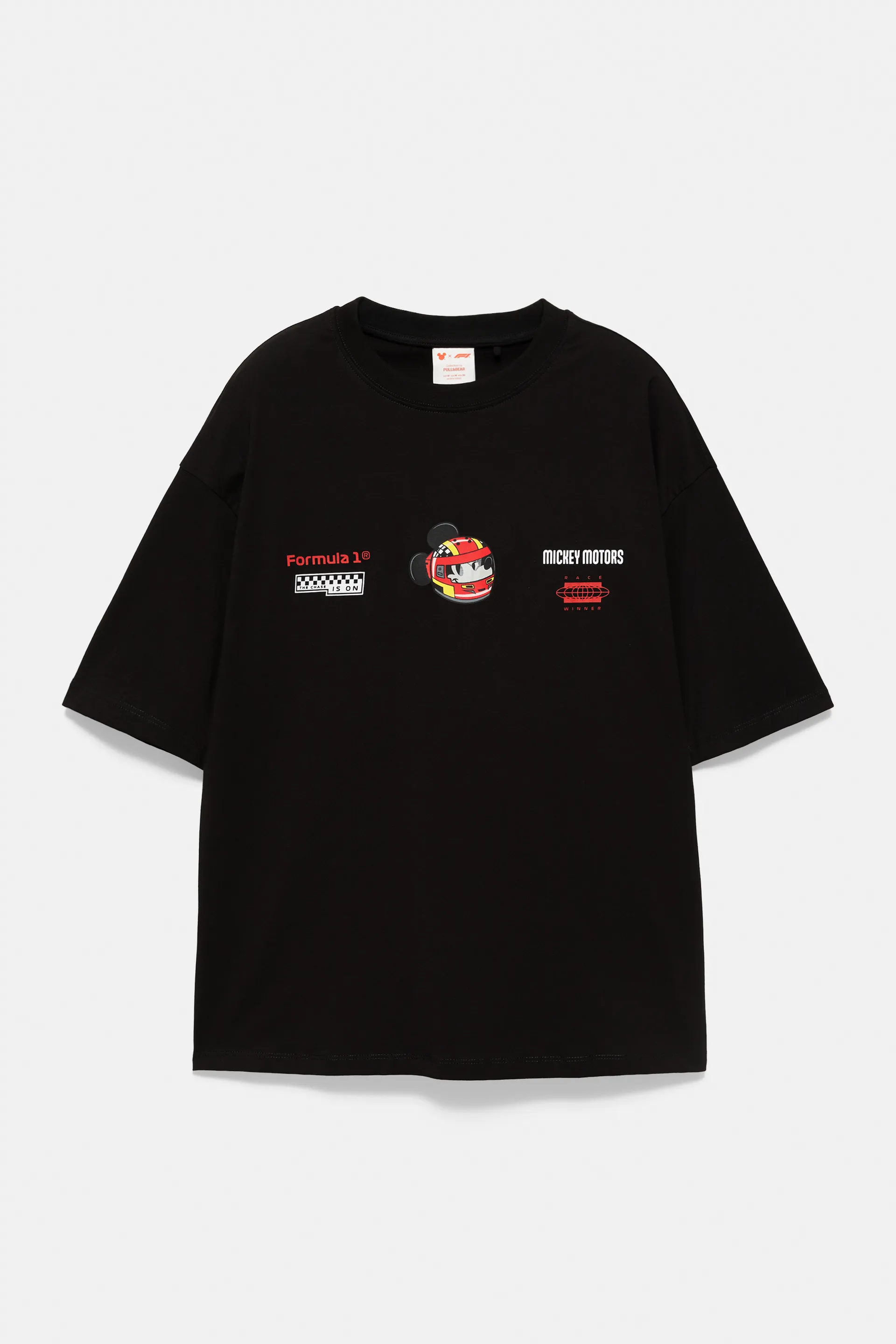 Pull&Bear Disney x F1 Mickey Motors Tee — Noir