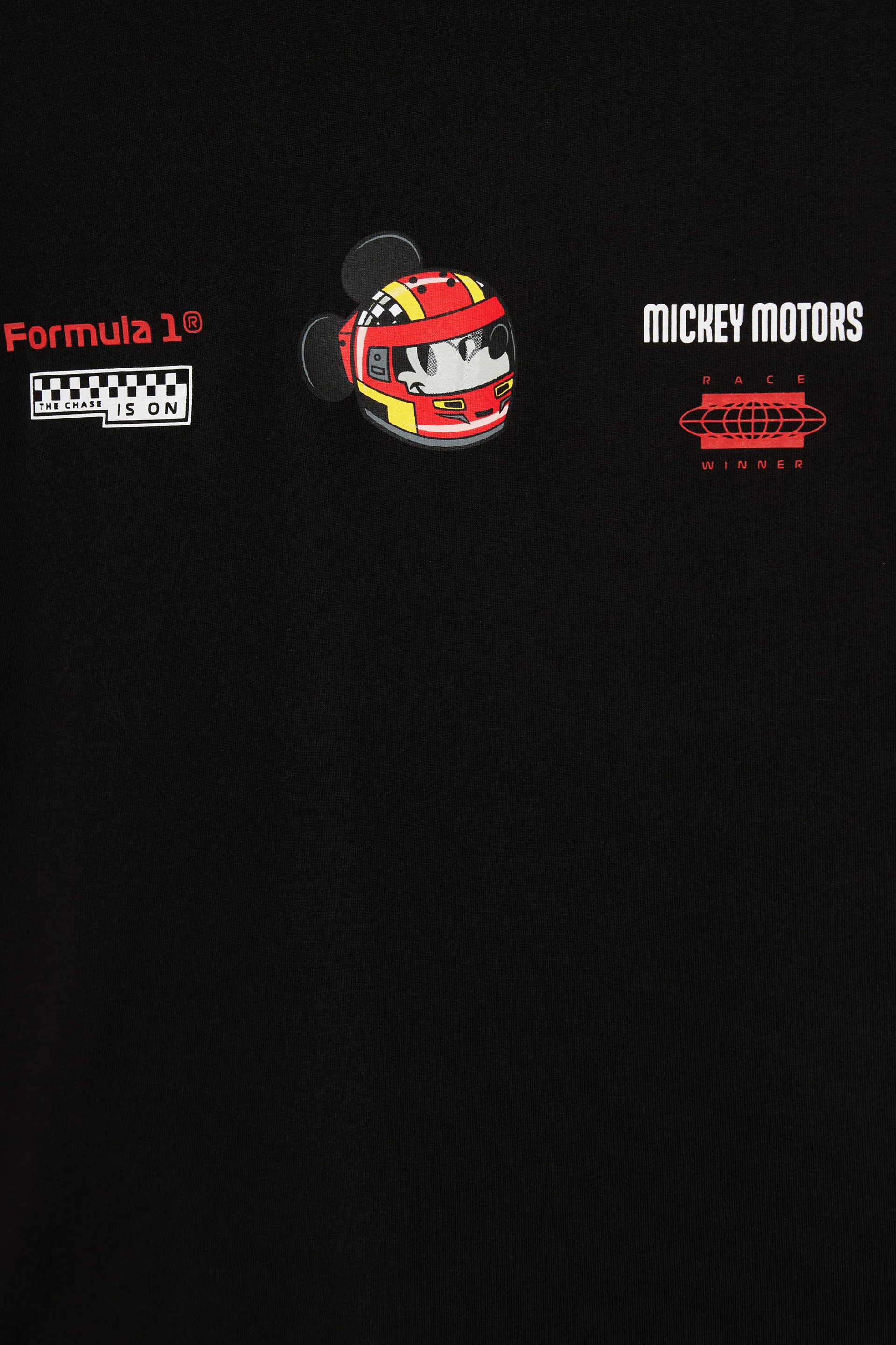 Pull&Bear Disney x F1 Mickey Motors Tee — Noir
