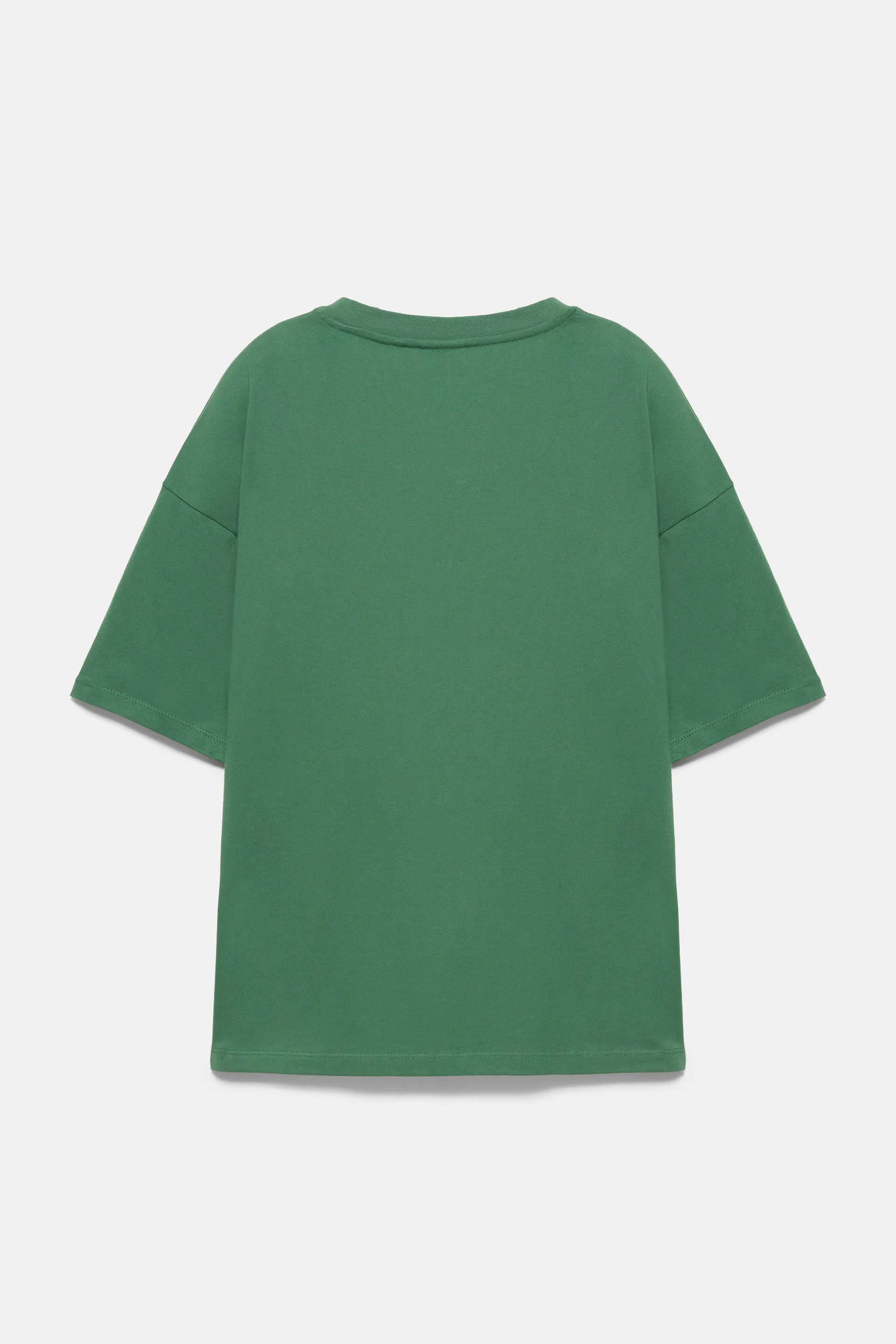 Pull&Bear Embroidered Relaxed Tee — Vert vigoré sombre