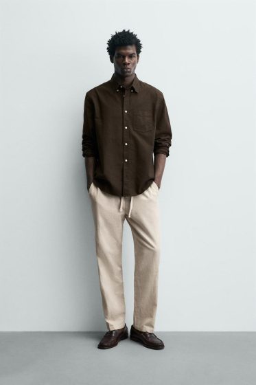 Pantalon Relax Coton-Lin