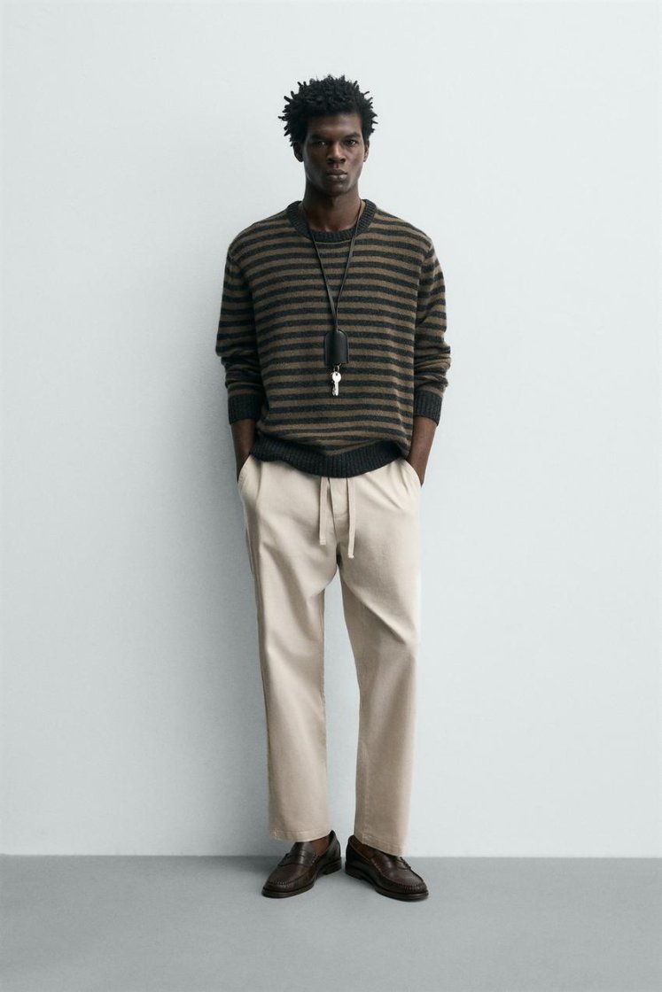 Zara Relaxed Cotton-Linen Trousers — pearl grey