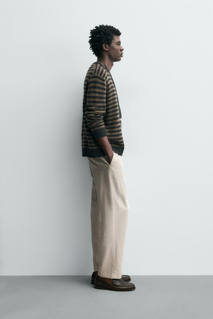 Zara Relaxed Cotton-Linen Trousers — pearl grey