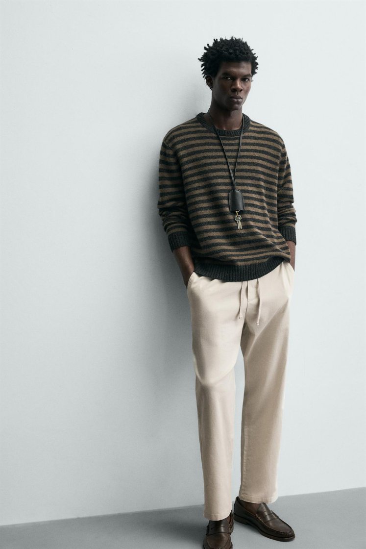 Zara Relaxed Cotton-Linen Trousers — pearl grey