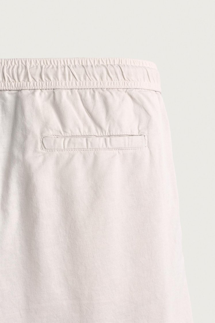 Zara Relaxed Cotton-Linen Trousers — pearl grey