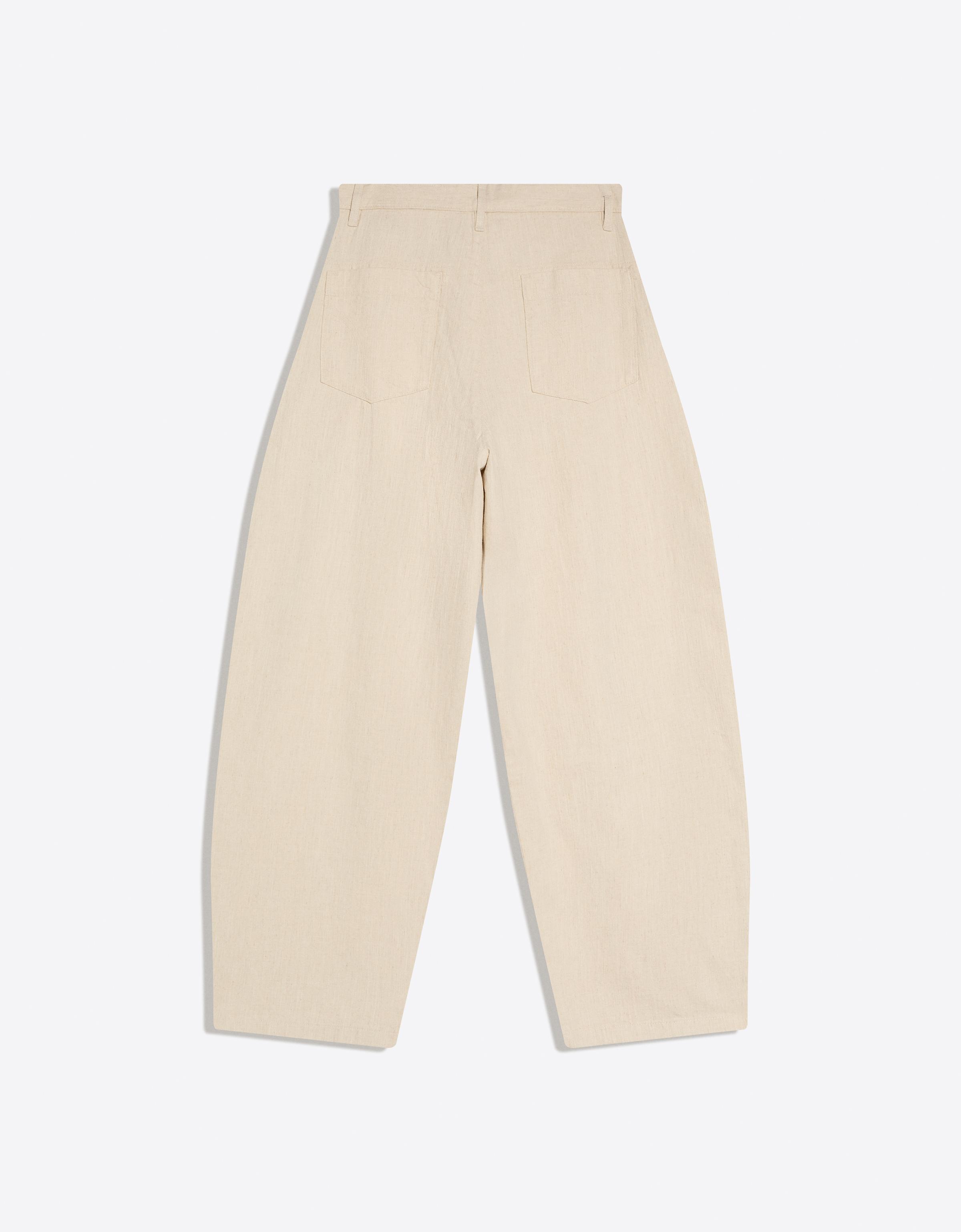 Bershka Super Baggy Linen-Blend Pants — Sable