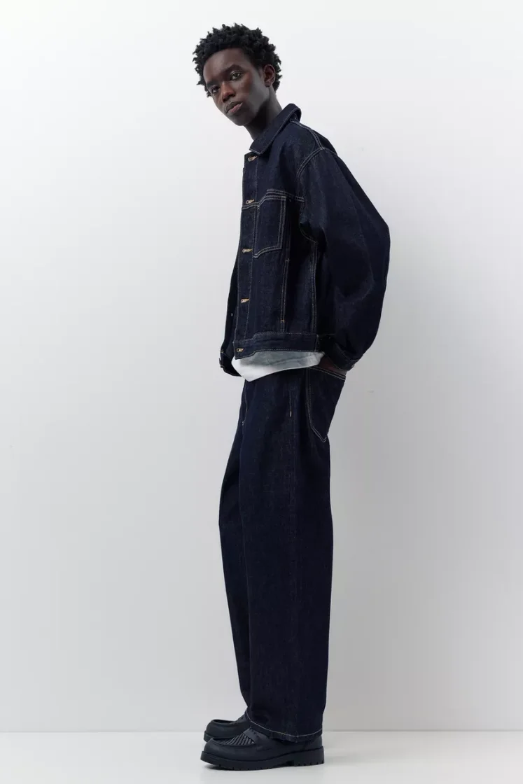 Pull&Bear Baggy Five-Pocket Jeans — Navy
