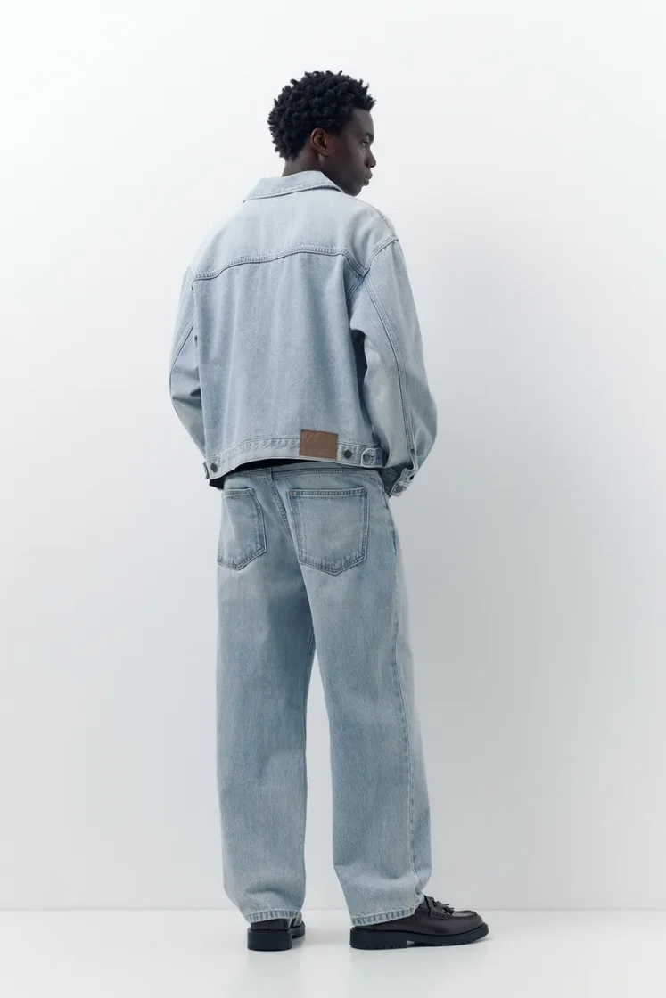 Pull&Bear Baggy Five-Pocket Jeans — Sky Blue