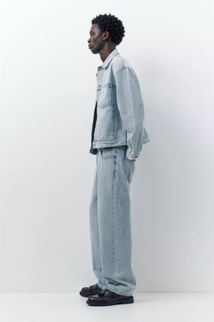 Pull&Bear Baggy Five-Pocket Jeans — Sky Blue