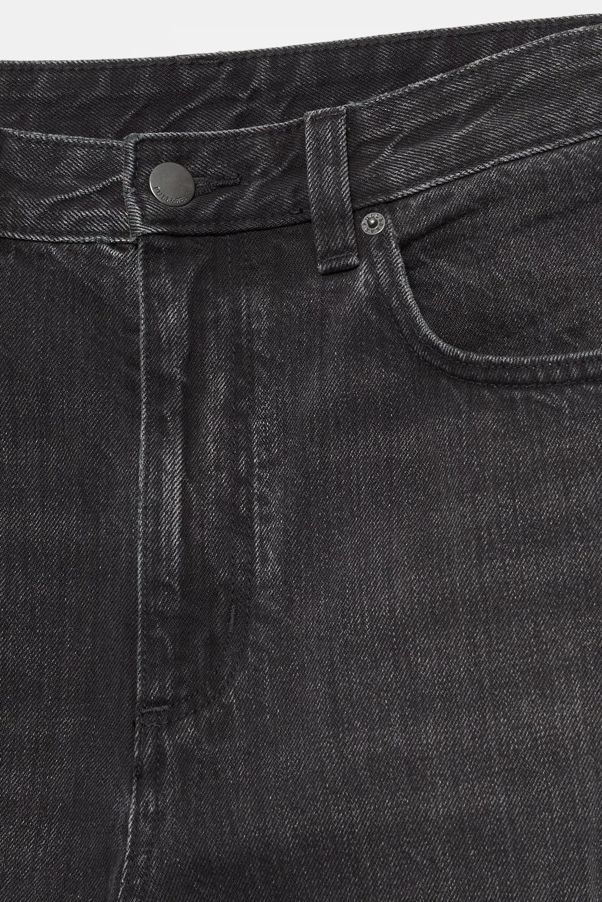 Pull&Bear Baggy Five-Pocket Jeans — Noir délavé