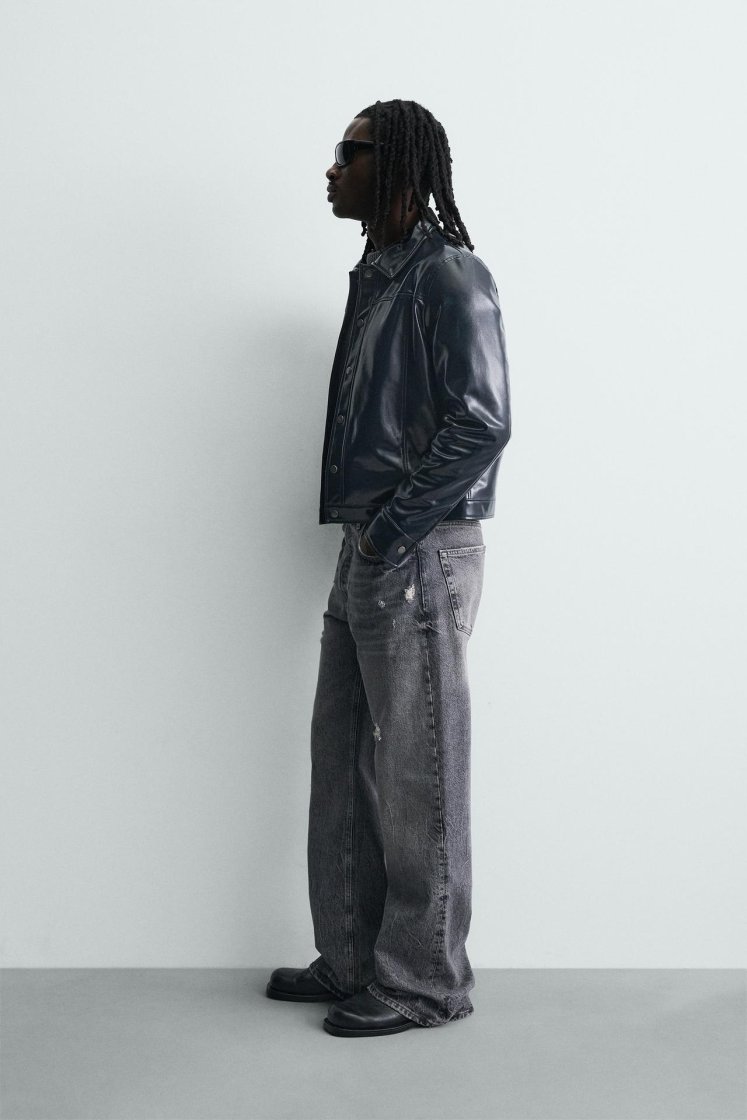 Zara Cropped Snap Overshirt — Midnight