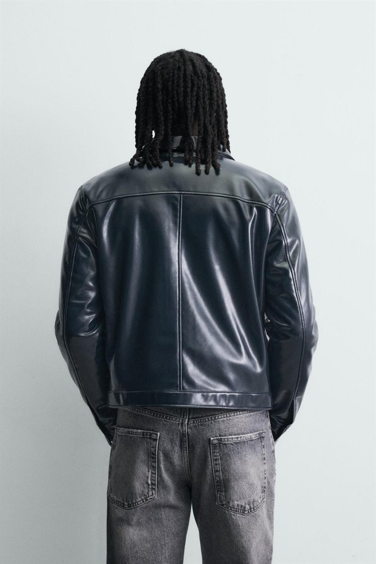 Zara Cropped Snap Overshirt — Midnight
