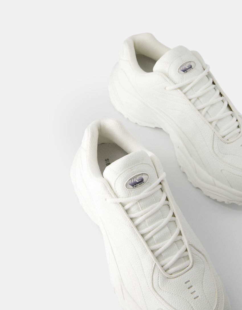 Bershka Street Canvas Low-Top — white
