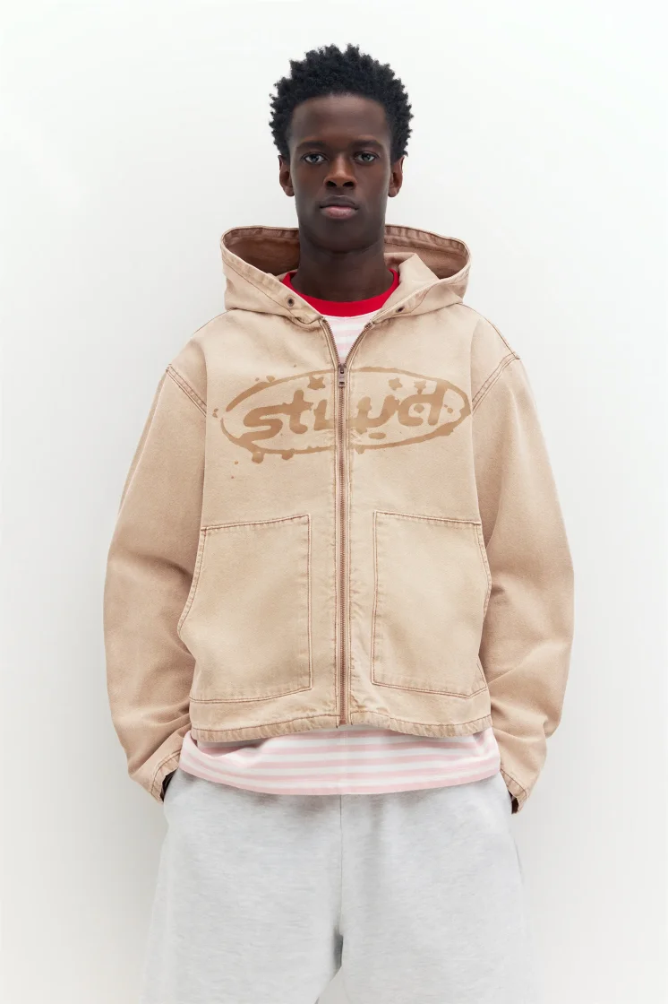 STWD Hooded Zip Jacket — Cream