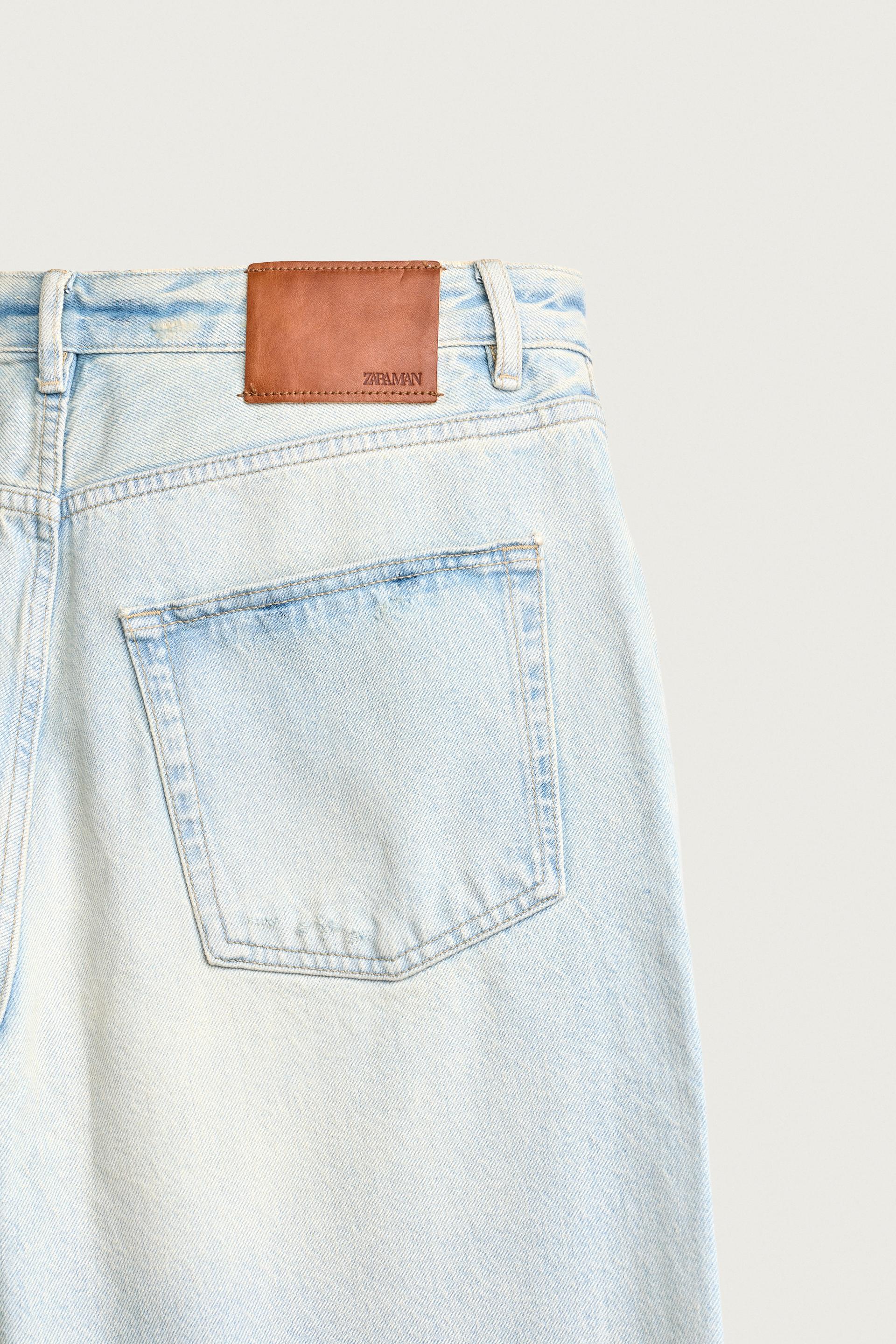 Zara Rigid Baggy Denim Jeans — Sky Blue