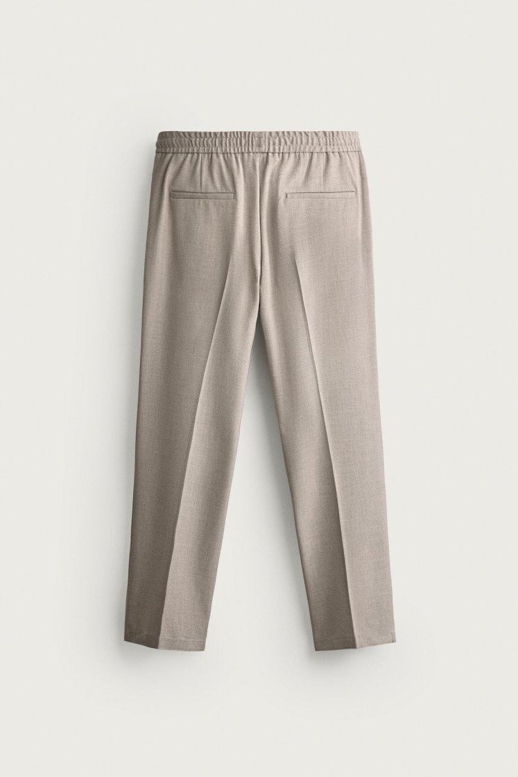 Zara Relaxed Drawstring Jogger Pants — Beige