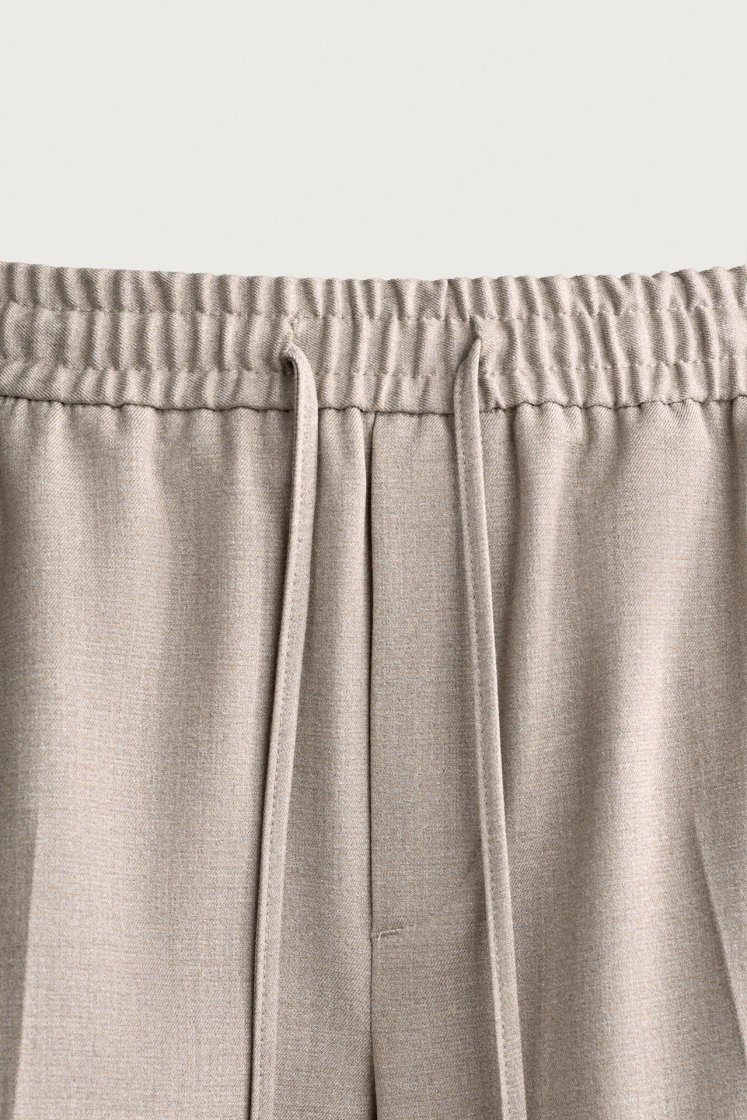 Zara Relaxed Drawstring Jogger Pants — Beige