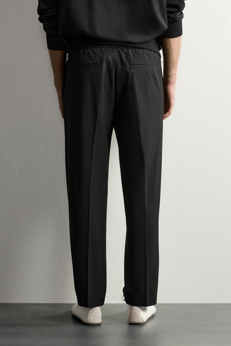Zara Relaxed Drawstring Jogger Pants — Black