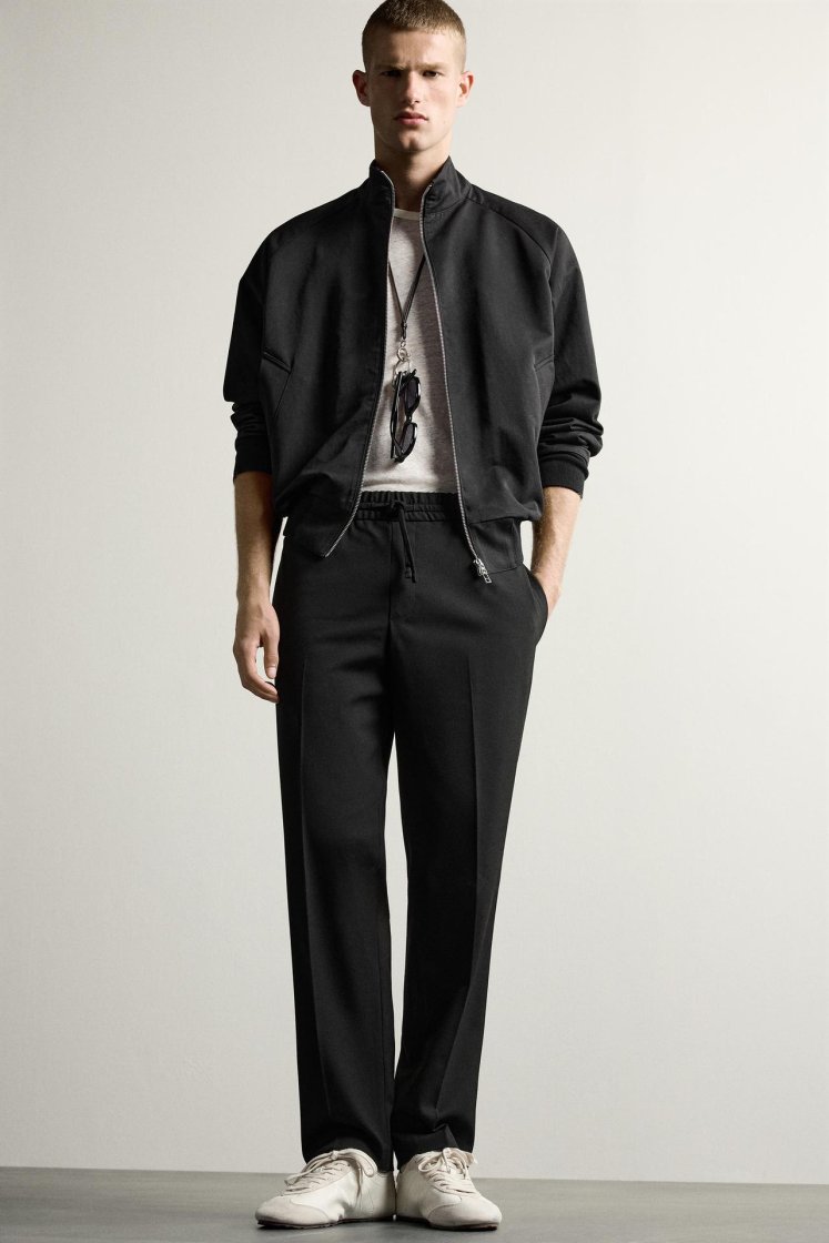 Zara Relaxed Drawstring Jogger Pants — Black