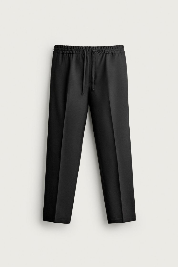 Zara Relaxed Drawstring Jogger Pants — Black