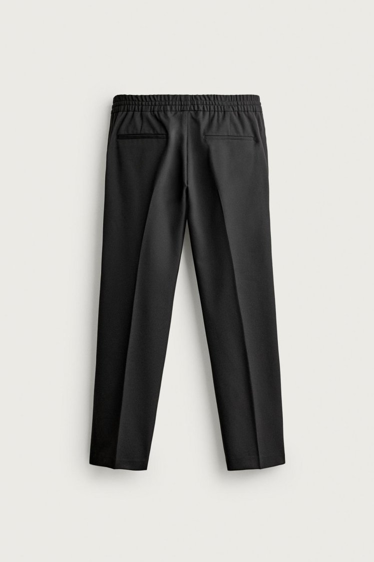 Zara Relaxed Drawstring Jogger Pants — Black