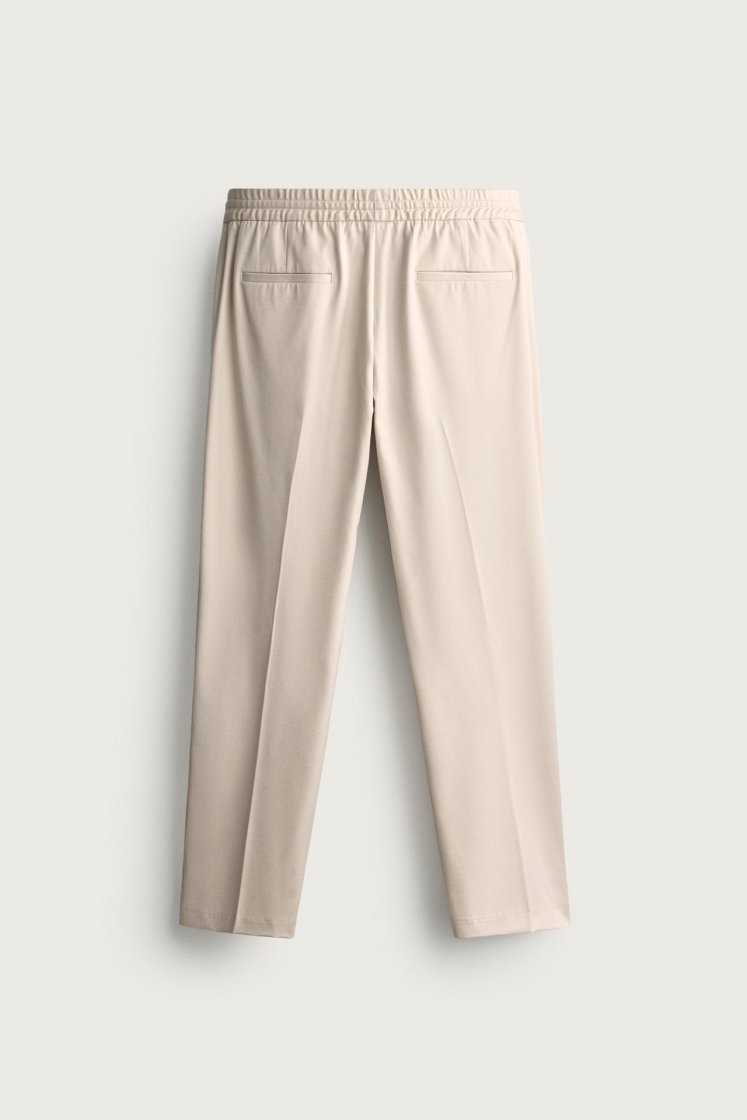 Zara Relaxed Drawstring Jogger Pants — Cream