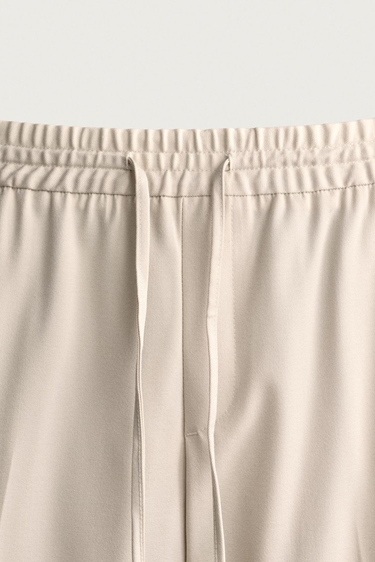 Zara Relaxed Drawstring Jogger Pants — Cream