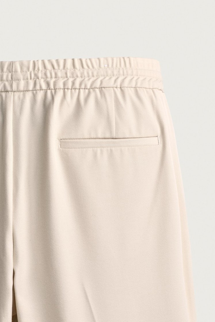 Zara Relaxed Drawstring Jogger Pants — Cream