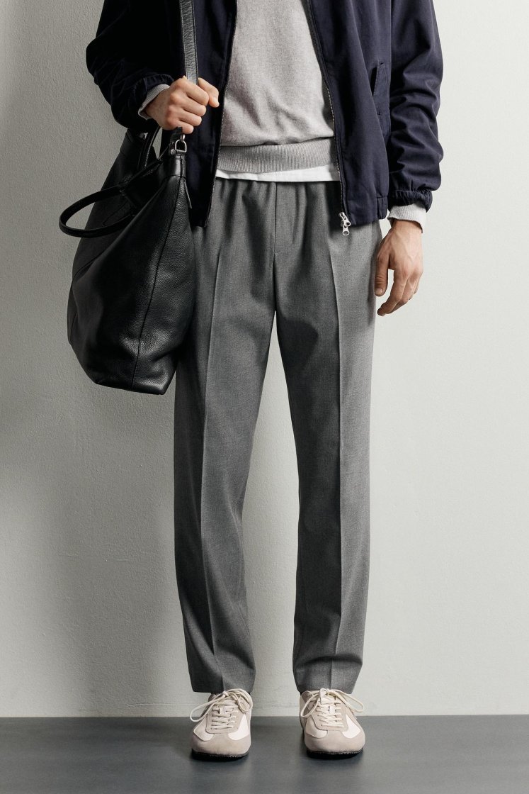 Zara Relaxed Drawstring Jogger Pants — Slate