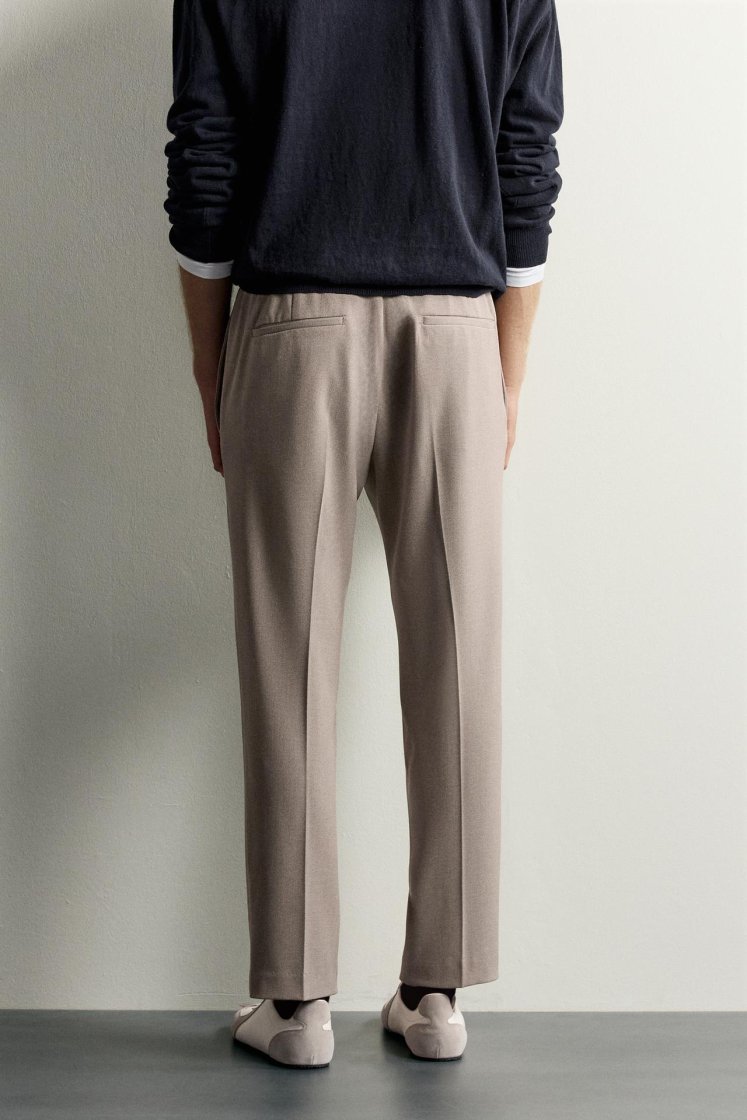 Zara Relaxed Drawstring Jogger Pants — Tan