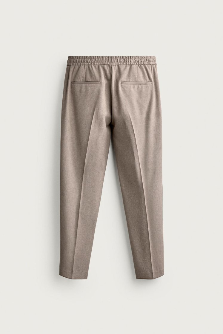 Zara Relaxed Drawstring Jogger Pants — Tan