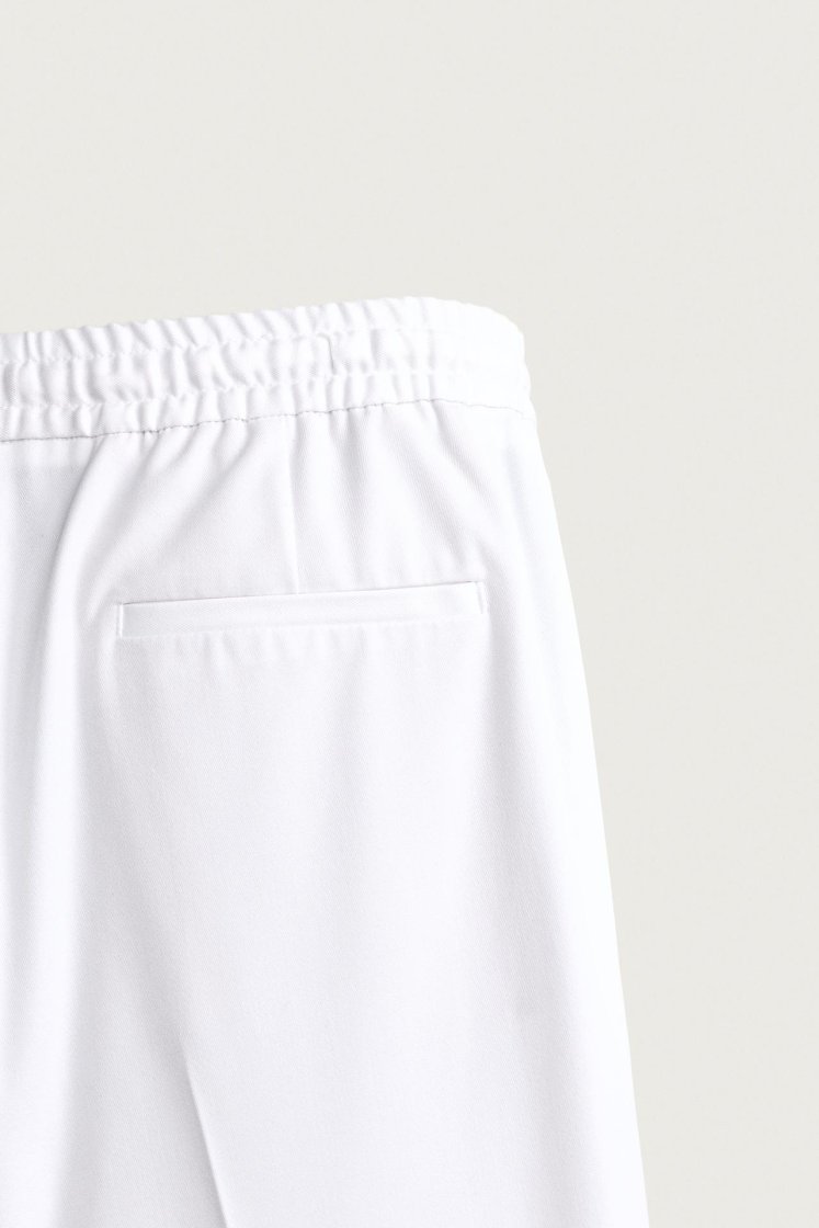 Zara Relaxed Drawstring Jogger Pants — White
