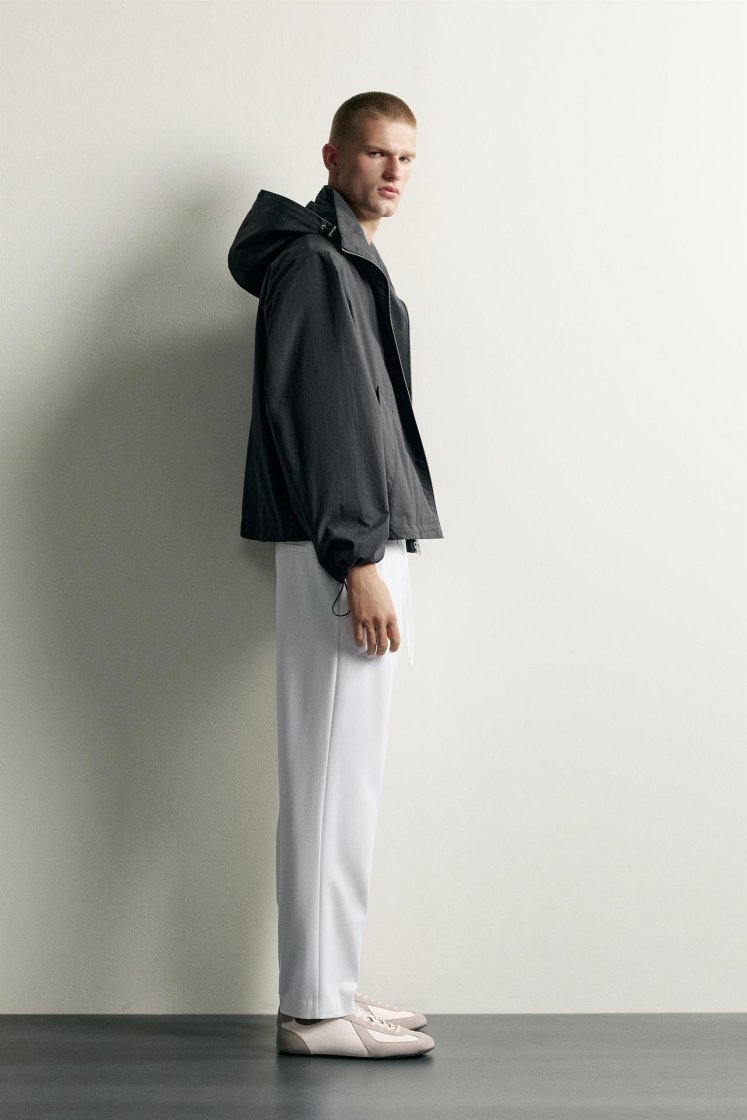 Zara Relaxed Drawstring Jogger Pants — White